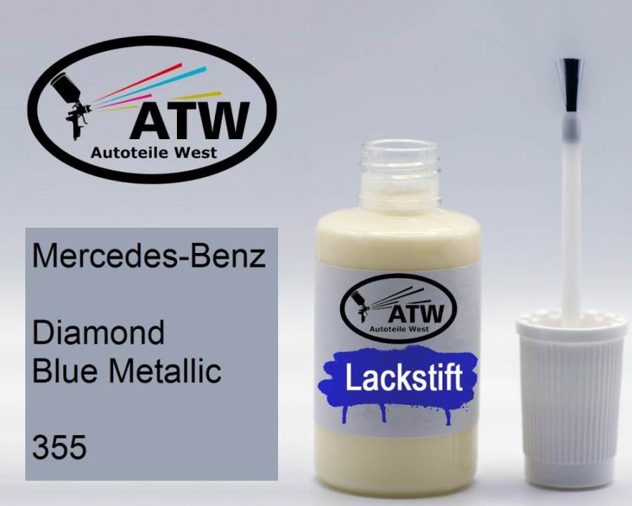 Mercedes-Benz, Diamond Blue Metallic, 355: 20ml Lackstift, von ATW Autoteile West.